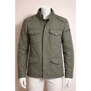 Abercrombie & Fitch Womens Olive Green Utility Field Jacket Large Zip Up Canvas